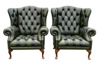 Engelska Chesterfield Wingchairs från Fleming & Howland