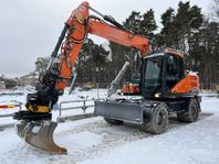 Hjulgrävare Doosan DX160W-7 med tillbehör