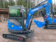 Minigrävare Rippa R22 PRO 2,5 ton, AC, bomsväng, bredda larv