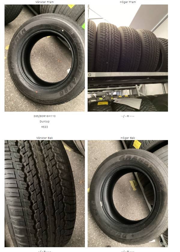 4st Däck Dunlop 265/60R18