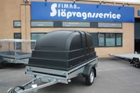 SUPPERERJUDANDE-OBROMSAD FLAKVAGN MED KÅPA 750KG