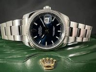 Rolex Datejust 36mm Vitguldsring 116234 Blå Fullset