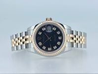 Rolex Lady-Datejust 26 Rose & Stål ”Svart med Diamanter”