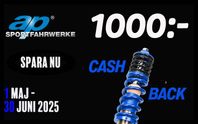 AP coilovers nu med 1000kr Kickback