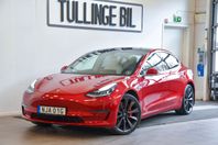 Tesla Model 3 AWD Performance 510HK Lågmil Leasebar MOMS/VAT