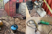 ISO-Container, Kompressor, Manuell fatpump m.m