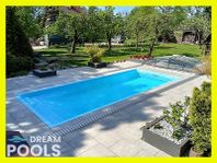 Glasfiberpool 8,50x3,70m Pooler Trädgård med Pool tak! REA!
