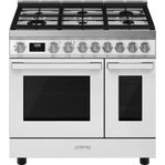 SMEG 90cm Gasspis 2st el-ugnar Vit 50%