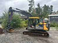 Grävmaskin, Volvo EC140EL, Tiltrotator, Redskap (Se video)