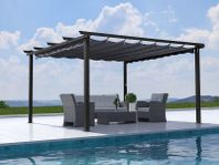 Pergola paviljong Santa Cruz, 3x3m, mörkgrå