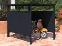 Cykelskjul 1,8x2,03x1,93m, 3,65m², antracit - bod, skjul