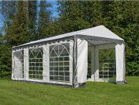 Partytält PLUS 3x6m PE, grå/vit - festtält, paviljong