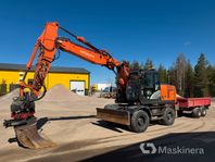 Hjulgrävare Hitachi ZX170W med vagn