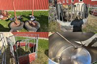 Vattenkoppar för bete, egentillverkade, Foderhäck m.m