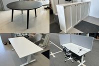 Loungebord, Arkivskåp 3 stycken, Skrivbord höj m.m