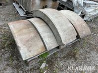 Kantsten betong & Pall med röda marksten
