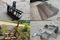 Adapterfäste, Stengrep, Säcklyft pallgaffel m.m