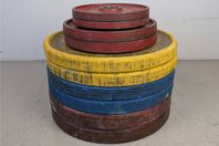 Viktset med 150 kg färgade vikter