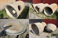 Betongbrunn, Betongrör 3st, Brunnslock 3st & Betongringar