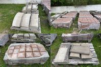 Kantsten, Röd marksten & Trädgårdskantsten