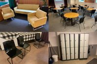 Soffa, Fåtöljer, Bord & stolar & Plåtskåp