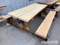 Rastplats timmerbord, Bänk 2plank & Kryssbord