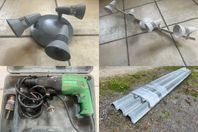 Lampa, Borrmaskin, Takplåt, Justersåg, Bandsåg m.m