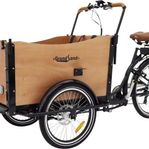 Eldriven Lådcykel med brun låda
