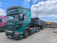 Dragbil Scania R730 V8 6X2 med RKP tipptrailer (VIDEO)