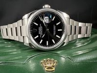 Rolex Oyster Datejust 126200 Svart 36mm Fullset 2024