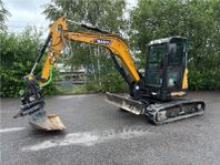 Bandgrävare med tilrotator Sany SY50U,... via konkursauktion