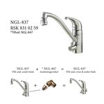 Köksblandare NGL-837 RF, Låg-pip, Rostfri med avstängning oc