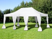 Snabbtält FleXtents Steel 4x6m vit, inkl. 8 gardiner