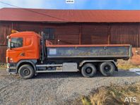 Scania R124 BG 6x2 med grusflak (VIDEO) 229,000:- ex moms