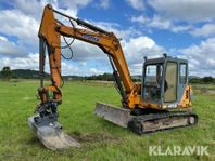 Grävmaskin Hanix H75B med planeringsskopa