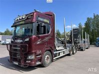 Scania R580 Timmerbil med kran och släp (840.000:- ex moms)