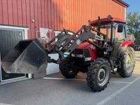 Case JX60 med lastare, storservad, skopa och gafflar ingår