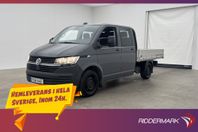 Volkswagen Transporter Dubbelhytt FLAKBIL Värmare 6-Sit Moms