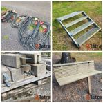 Elkablar, betongplintar, trappa, parkbänk