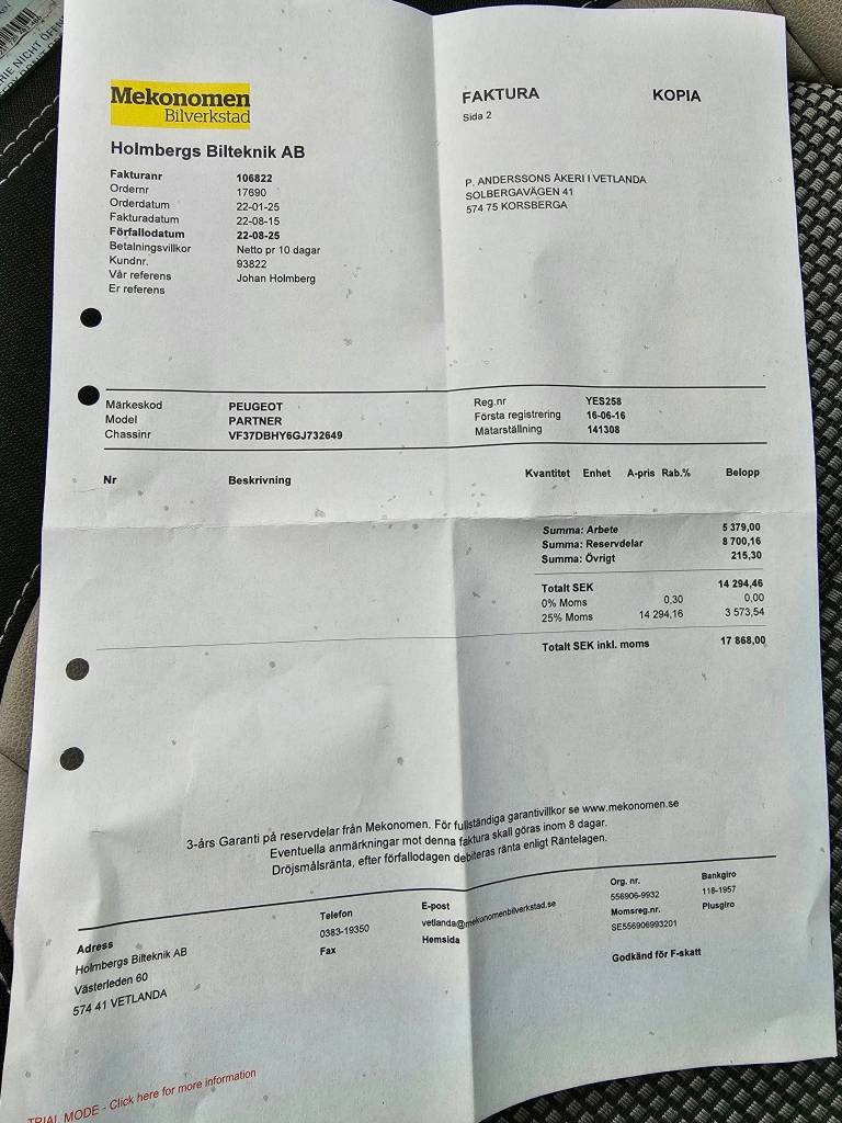 Peugeot Partner Van Increased Payload 1.6 BlueHDi Manual, 99hp, 2016