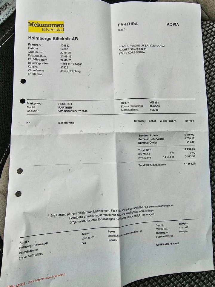 Peugeot Partner Van Increased Payload 1.6 BlueHDi Manual, 99hp, 2016