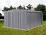 Metallgarage 3,8x4,8x2,32m ProShed®, Alu Grå - Garage