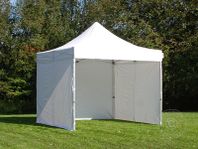 Snabbtält FleXtents PRO 3x3m vit, inkl. 4 sidor - partytält