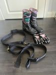 Junior mc-skor (innermått 22), handskar + sele