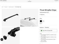 Takräcke Thule WingBar Edge till Volvo V60 2019-