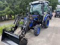 Traktor, Blue MT 404E, hytt, frontlastare och 4 i en skopa