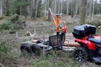 Timmervagn med kran  APG PRO handvinsch och timmersax