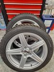 4st Nästan nya dubbdäck 245/45R18 5/112 alufälg Mercedes. 