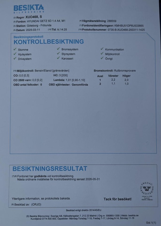 Hyundai Getz 5-dörrar 1.4 Eur...