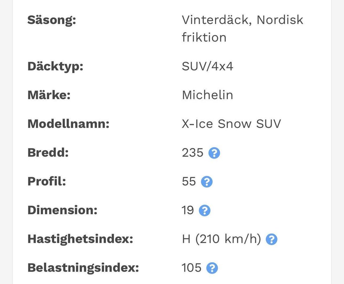 Friktionsdäck Michelin 235/55...